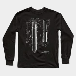 Aerial Missile Vintage Patent Hand Drawing Long Sleeve T-Shirt